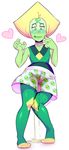  &lt;3 blonde_hair blush female green_skin hair hi_res lizardbat_(artist) not_furry peeing peeing_self peridot_(steven_universe) steven_universe urine wetting 