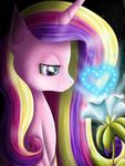  &lt;3 2015 black_background chanceyb equine female feral flower friendship_is_magic fur glowing hair horn mammal multicolored_hair my_little_pony pink_fur plant princess_cadance_(mlp) purple_eyes simple_background solo winged_unicorn wings 