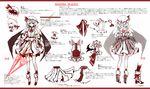  ascot back_cutout bat_wings bloomers character_sheet hat hat_ribbon highres looking_at_viewer multiple_views pale_skin puffy_short_sleeves puffy_sleeves red_eyes remilia_scarlet ribbon shirt short_sleeves silver_hair skirt spear_the_gungnir touhou translation_request underwear wings wrist_cuffs yutapon 