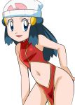  10s 1girl blue_eyes blue_hair breasts chinese_clothes creatures_(company) curvy dress female game_freak happy hikari_(pokemon) looking_at_viewer nintendo pokemon shiny smile standing thighs 