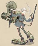  :o bad_id bad_pixiv_id beige_background blonde_hair blue_hair blush full_body gun handgun long_sleeves looking_at_viewer machine_gun machinery mg34 milihime_taisen military military_uniform open_mouth pistol rifle searchlight simple_background solo soshina_nohito thighhighs trigger_discipline twintails uniform walther walther_p38 weapon wenck_(milihime_taisen) 
