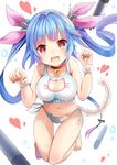  :d alternate_costume bad_id bad_pixiv_id bangs barefoot bell bell_choker blue_hair blunt_bangs blush breasts cat_cutout cat_ear_panties cat_lingerie cat_tail choker cleavage cleavage_cutout collarbone eyebrows eyebrows_visible_through_hair fang frills full_body gradient_hair groin hair_ornament hair_ribbon heart i-19_(kantai_collection) jingle_bell kantai_collection large_breasts long_hair meme_attire multicolored_hair navel open_mouth panties paw_pose pink_ribbon red_eyes ribbon side-tie_panties smile solo star star-shaped_pupils stomach symbol-shaped_pupils tail thigh_gap torpedo twintails u_rin underwear underwear_only white_background white_panties wrist_cuffs 