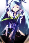  brynhildr_(fate) dress fate/prototype fate/prototype:_fragments_of_blue_and_silver fate_(series) gloves highres machimura_komori polearm purple_eyes solo spear weapon 