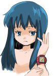  1girl blue_eyes blue_hair creatures_(company) female game_freak hainchu hikari_(pokemon) nintendo nude pokemon shiny smile upper_body 