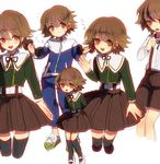  black_legwear brown_eyes brown_hair crossdressing danganronpa danganronpa_1 dual_persona fujisaki_chihiro image_sample lowres male_focus md5_mismatch momiji_kinoko open_mouth otoko_no_ko pixiv_sample school_uniform short_hair skirt smile solo 