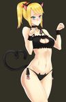  alternate_costume animal_ears bad_id bad_pixiv_id bangs bell bell_choker black_background black_bra black_panties blonde_hair blue_eyes blush bra breasts cat_ears cat_lingerie cat_tail choker cleavage cleavage_cutout clenched_hands closed_mouth collarbone covered_nipples embarrassed fake_animal_ears frilled_bra frills frown groin hair_tie hairband heart heart_tail high_ponytail highres hips jingle_bell looking_at_viewer medium_breasts meme_attire metroid mole mole_on_breast mole_under_mouth navel nose_blush panties paw_pose paw_print ponytail purple_mii raised_eyebrows samus_aran short_hair short_ponytail side-tie_panties sidelocks simple_background solo standing string_panties tail thighs toned underwear underwear_only wrist_cuffs 