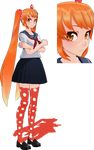  3d orange_eyes orange_hair osana_najimi_(yandere_simulator) school_uniform tsundere yandere_simulator 