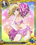  argyle argyle_skirt artist_request bishop_(chess) blonde_hair blue_eyes card_(medium) character_name cheerleader chess_piece dress drill_hair high_school_dxd official_art ravel_phenex skirt solo thighhighs torn_clothes torn_skirt trading_card twin_drills twintails underwear 