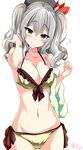  bikini blue_eyes breasts cleavage highres kantai_collection kashima_(kantai_collection) large_breasts natsu_(anta_tte_hitoha) silver_hair smile solo swimsuit twintails wavy_hair 