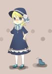 angry betty_blue_(bury) blonde_hair blue_eyes blush bow bowtie bury dress flying_sweatdrops hat looking_at_viewer shoes skc solo teardrop thighhighs 