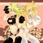  animal_ears bare_shoulders bell bell_choker black_legwear black_panties blonde_hair blush blush_stickers bra breasts cat_cutout cat_ear_panties cat_ears cat_lingerie cat_paws cat_tail choker cleavage cleavage_cutout dark_magician_girl duel_monster fang gagaga_girl gloves green_eyes jingle_bell large_breasts long_hair looking_at_viewer meme_attire misaka_(missa) multiple_girls navel open_mouth panties paw_gloves paws red_eyes short_hair side-tie_panties smile tail thighhighs underwear underwear_only white_legwear yuu-gi-ou yuu-gi-ou_duel_monsters yuu-gi-ou_zexal 