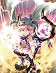  blonde_hair blue_eyes granblue_fantasy hair_ornament highres io_euclase long_hair looking_at_viewer natsui_tuna smile solo staff thighhighs twintails 