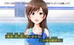 brown_eyes brown_hair competition_swimsuit highres idolmaster idolmaster_cinderella_girls idolmaster_cinderella_girls_starlight_stage kuromelon long_hair nitta_minami one-piece_swimsuit solo swimsuit translation_request 