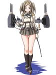  alternate_hairstyle brown_hair cannon epaulettes green_eyes kantai_collection katori_(kantai_collection) military military_uniform no_eyewear riding_crop rigging smile solo tatsumi_ray turret twintails two_side_up uniform 