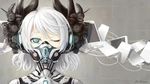  apple_inc. black_eyes cable cellphone dr.beeeee headphones highres horns iphone mask one_eye_closed personification phone short_hair siri smartphone solo white_hair 
