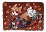  animal_ears apple bad_id bad_pixiv_id brown_hair chachi_(azuzu) character_doll craft_lawrence doll food fruit holo red_eyes solo spice_and_wolf tail tongue wolf_ears wolf_tail 