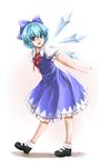  althea_(sakiya0000) blue_eyes blue_hair bow cirno hair_bow highres short_hair solo touhou wings 