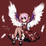  animal_ears bad_id bad_pixiv_id character_name mystia_lorelei noil_nws pink_hair short_hair solo thighhighs touhou wings yellow_eyes 