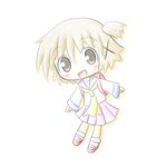  backpack bag brown_eyes brown_hair hair_ornament hidamari_sketch kakie_(tiger) randoseru school_uniform short_hair solo x_hair_ornament younger yuno 