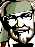  beard colonel_sanders facial_hair glasses headband kfc male_focus metal_gear_(series) metal_gear_solid metal_gear_solid_3 naked_snake setsuna_(ls_hnti) solo 