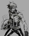  angry belt drill grey_background greyscale katou_(hyaena) male_focus monochrome muscle shirtless simon solo tengen_toppa_gurren_lagann tengen_toppa_gurren_lagann:_lagann-hen 