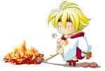  chibi fire hotaru poke poking potato potatoes samurai_deeper_kyo stick 