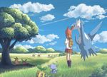  alternate_form brother_and_sister cloud day furret gen_1_pokemon gen_2_pokemon gen_3_pokemon hoppip landscape latias latios mareep miltank personification pokemon pokemon_(creature) scarf scenery sen_pic siblings sky sunkern tauros tree udder wooper 