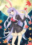  6kusa acrylic_paint_(medium) animal_ears bad_id bad_pixiv_id blazer bunny_ears jacket long_hair necktie purple_hair red_eyes reisen_udongein_inaba solo touhou traditional_media 