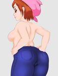  ass bandana breasts cooking_mama denim jeans mama_(cooking_mama) pants sideboob solo 