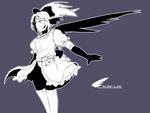  bad_id bad_pixiv_id character_name dress expressionless gloves head_wings icarus_(seihou) monochrome nagai_(a) seihou solo wings 