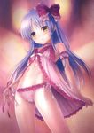  absurdres angel_beats! babydoll goto_p highres lingerie long_hair panties parted_lips ribbon side-tie_panties silver_hair solo standing string_panties tenshi_(angel_beats!) underwear underwear_only wrist_ribbon yellow_eyes 