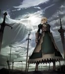  artoria_pendragon_(all) fate/stay_night fate_(series) field_of_blades flag mintbreak planted_sword planted_weapon saber solo sword weapon 