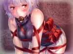  .flow blush bow breasts chocolate fang heart red_eyes ribbons sabitsuki short_hair valentine white_hair yume_nikki zazazazazazawa 