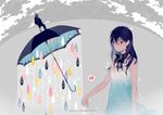  aliasing animal crying original rain ryuutsuki_basetsu umbrella water 