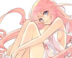  cropped dress itou_noiji kanae_no_hoshi long_hair pink_hair sideboob summer_dress white 