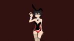  animal_ears black_hair blue_eyes breasts brown bunny_ears bunnygirl cleavage collar cosplay nagama_hisashi short_hair wristwear 