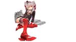  amatsukaze_(kancolle) anthropomorphism blush gloves gray_hair headband kantai_collection laio long_hair panties rensouhou-kun thighhighs twintails underwear white yellow_eyes 