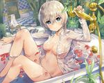  anastasia_(idolmaster) bath bathtub breasts cropped idolmaster open_shirt panties see_through short_hair tetsujin_momoko underwear water wet 