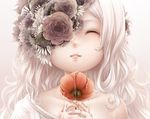  bouno_satoshi cropped flowers long_hair original white_hair 