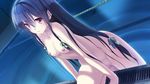  black_hair breasts censored game_cg kamitsure_~7_no_nijou_fushigi~ long_hair mizuki_kotora nipples nude pool pussy red_eyes water wet yurigaoka_nanami 