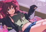  blue_eyes brown_hair cat_smile ichinose_shiki idolmaster idolmaster_cinderella_girls shorts yo_yuma 