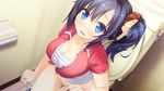  aqua_eyes blue_hair breasts chuablesoft cleavage game_cg goshogawara_yuuki k-ko panties pussy underwear undressing watashi_ga_suki_nara_&quot;suki&quot;_tte_itte! 