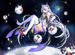  boots empew eyepatch long_hair original red_eyes space stars thighhighs 