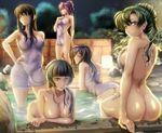  ass athena_(fire_emblem) breasts cleavage cropped fire_emblem group karla_(fire_emblem) long_hair lyndis_(fire_emblem) marica_(fire_emblem) mia_(fire_emblem) nude onsen ponytail shinon_(tokage_shuryou) sideboob towel water wet 