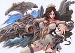  2c black_hair crown dragon red_eyes 