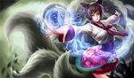  ahri_(league_of_legends) animal_ears chinese_clothes foxgirl goomrrat league_of_legends magic multiple_tails tail 