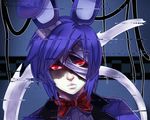  all_male animal_ears anthropomorphism bonnie_(five_nights_at_freddy&#039;s) bow close felicia-val five_nights_at_freddy&#039;s male purple_hair red_eyes tie withered_bonnie 