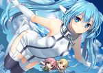  akidenmania astraea breast_hold chibi collar elbow_gloves ikaros long_hair nymph skintight sora_no_otoshimono thighhighs twintails 