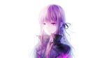  braids coaurora dangan-ronpa kirigiri_kyouko purple_eyes purple_hair tie white 