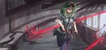  arceon green_hair gumi gun red_eyes vocaloid weapon 